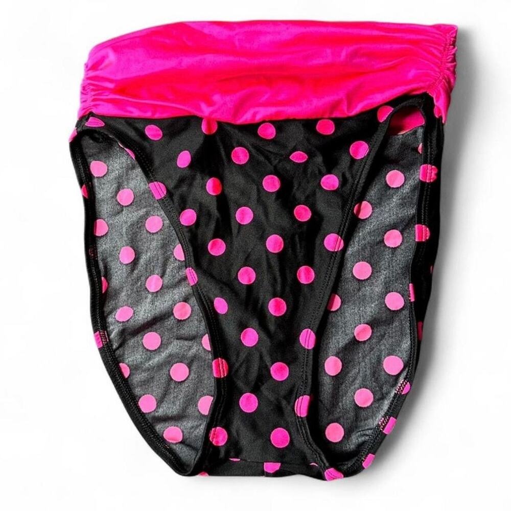 Vintage 80s/90s Bikini Bottom thigh high pink polka dot 
Women’s Sz S/XS